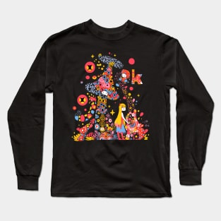 Playful Palette Parade (Black) Long Sleeve T-Shirt